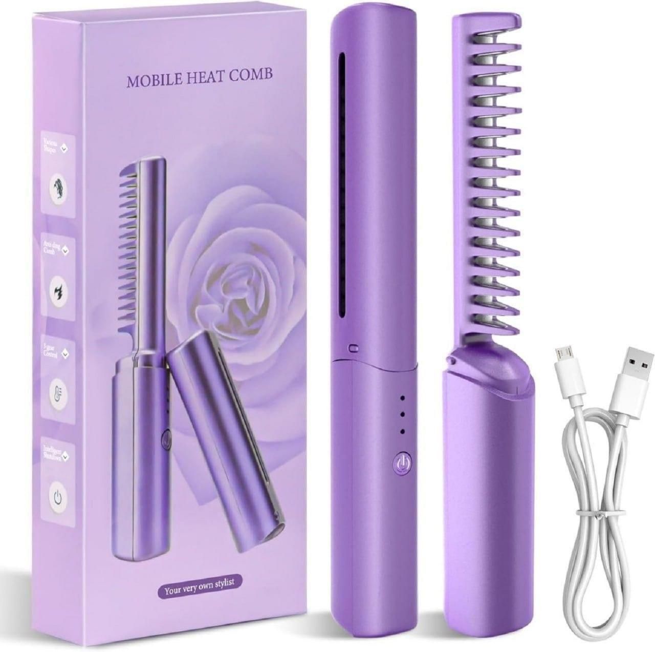 Mini Cordless Hair Straightener Comb