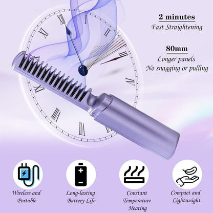 Mini Cordless  Hair Straightener Comb