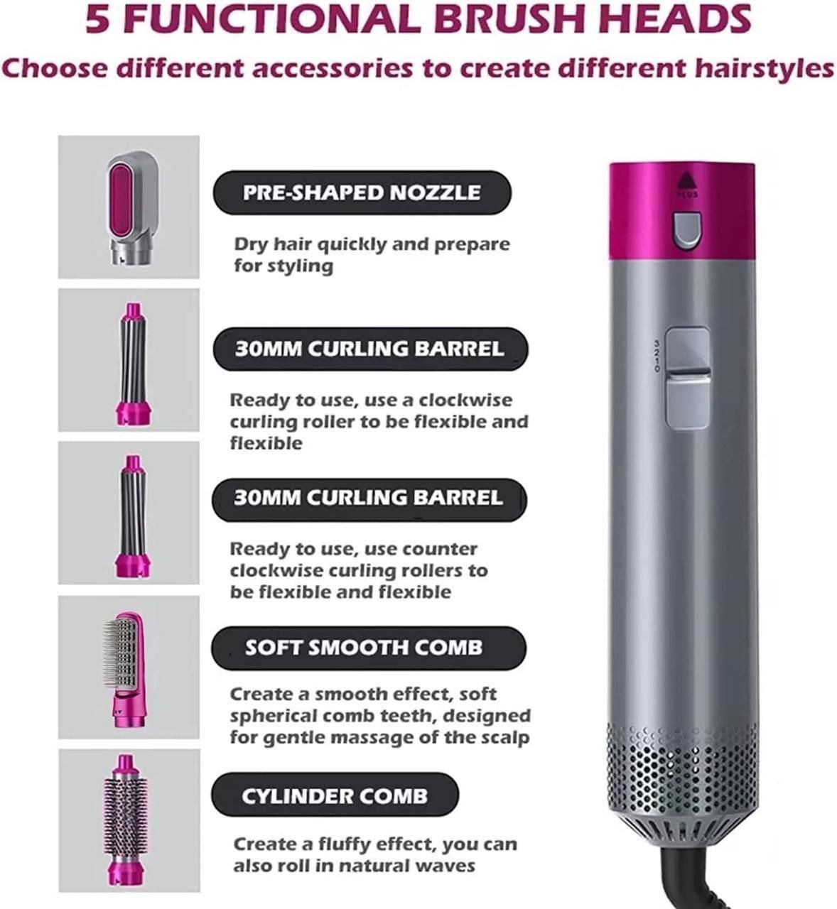Hair Styling Tool and Hair Dryer 5 IN 1 with Comb