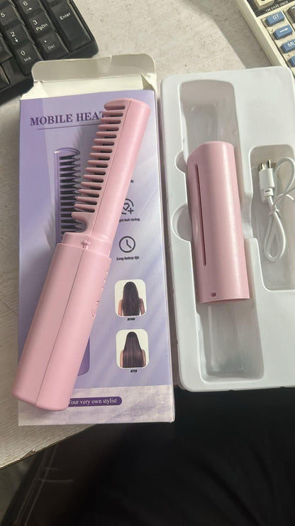 Mini Cordless  Hair Straightener Comb